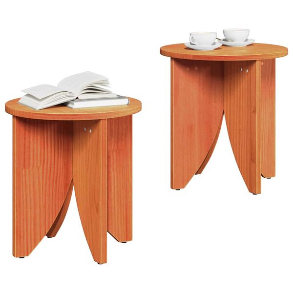 vidaXL Τραπεζάκι σαλονιού 2 pcs Καφέ κεριού 41.5 x 41.5 x 44 cm