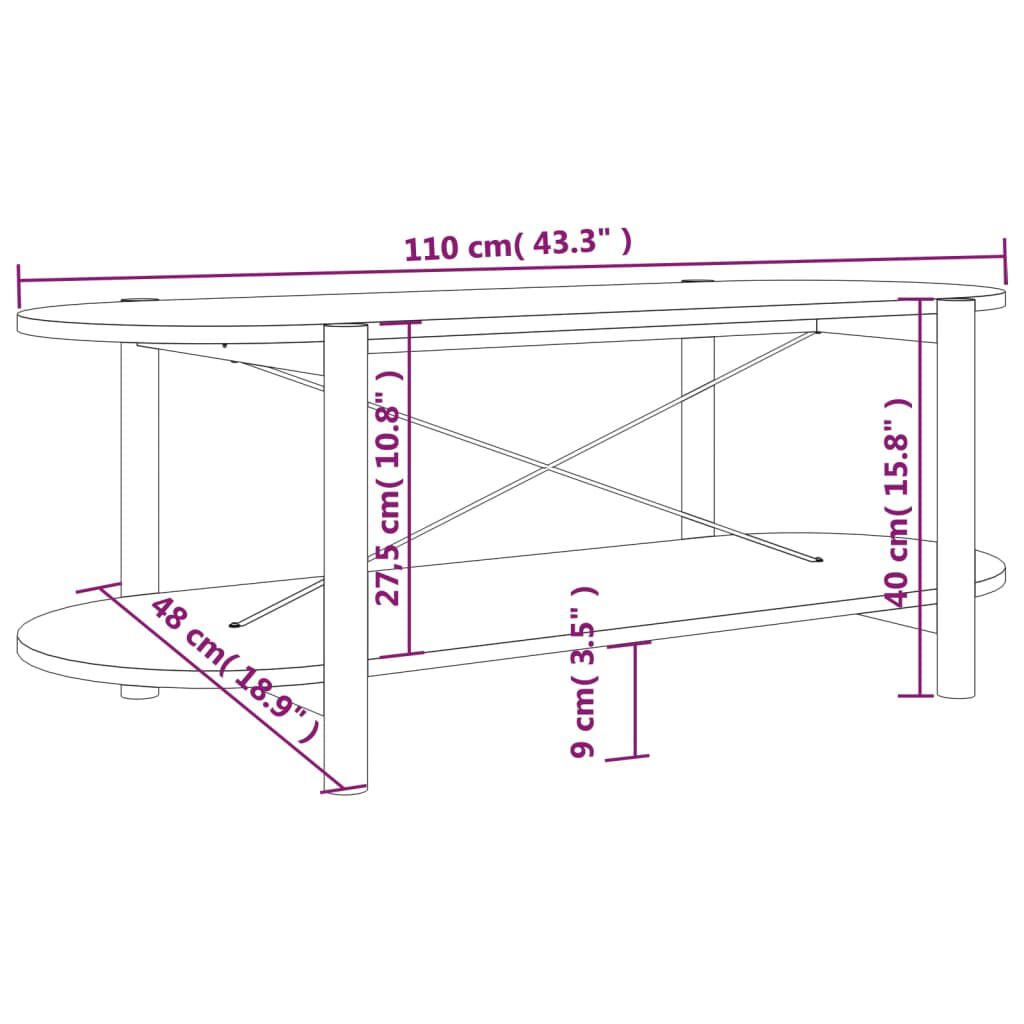 vidaXL Τραπεζάκι Σαλονιού 110 x 48 x 40 εκ. από Επεξεργασμένο Ξύλο