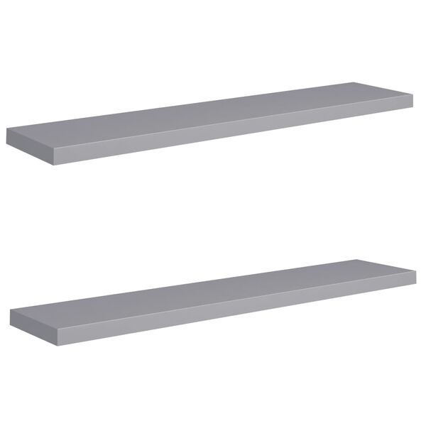 vidaXL Ράφια Τοίχου 2 τεμ. Γκρι 120x23,5x3,8 εκ. MDF