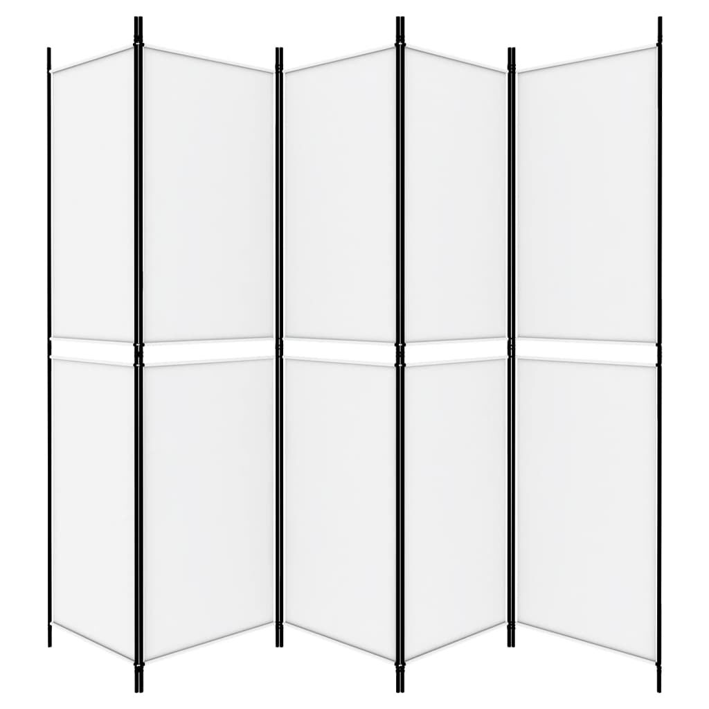 vidaXL Διαχωριστικό Δωματίου με 5 Πάνελ Λευκό 250x200 εκ. από Ύφασμα
