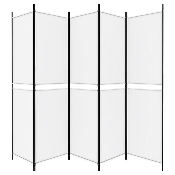 vidaXL Διαχωριστικό Δωματίου με 5 Πάνελ Λευκό 250x200 εκ. από Ύφασμα