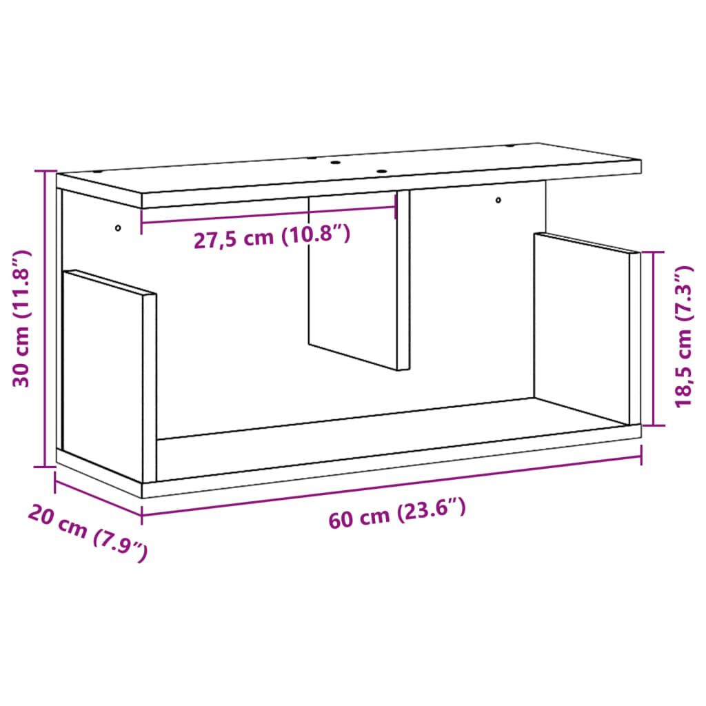 vidaXL Ντουλάπι Τοίχου Sonoma Δρυς 60x20x30 εκ. από Επεξεργασμένο Ξύλο