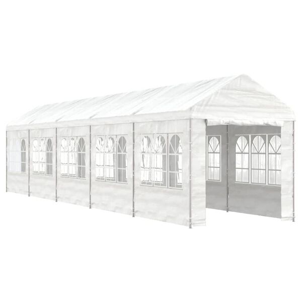 vidaXL Κιόσκι με Τέντα Λευκό 11,15 x 2,28 x 2,69 μ. από Πολυαιθυλένιο