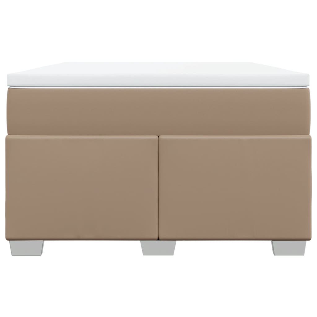 vidaXL Κρεβάτι Boxspring με Στρώμα Καπουτσίνο 120x190εκ.από Συνθ.Δέρμα