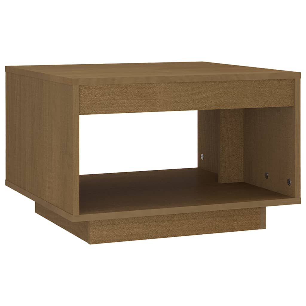 vidaXL Τραπεζάκι Σαλονιού Καφέ Μελί 50x50x33,5 εκ. Μασίφ Ξύλο Πεύκου