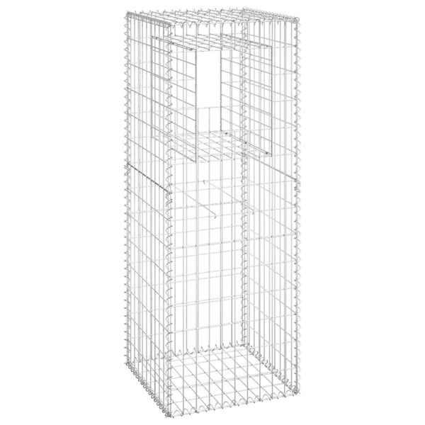 vidaXL Συρματοκιβώτια Στύλοι 2 τεμ. 50 x 50 x 140 εκ. Σιδερένιοι