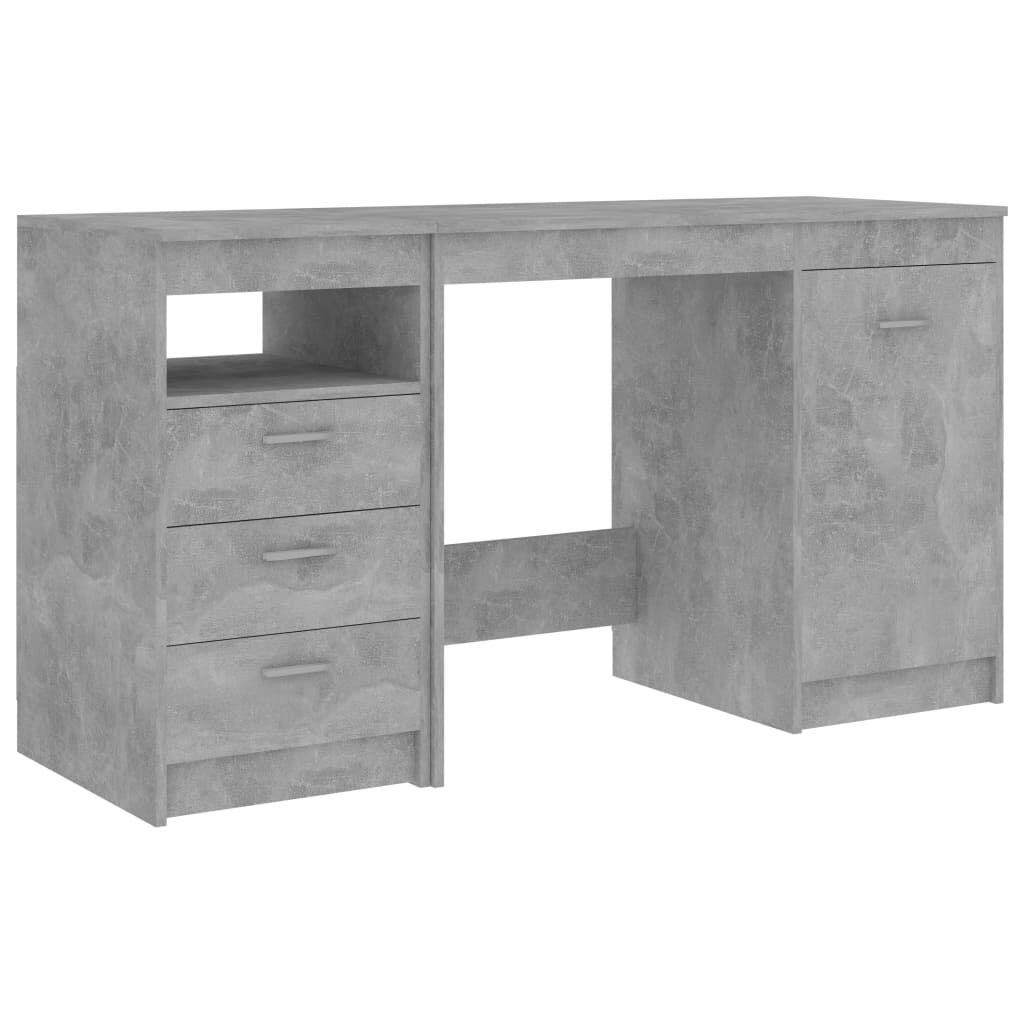 vidaXL Γραφείο Γκρι Σκυροδέματος 140 x 50 x 76 εκ. από Επεξ. Ξύλο