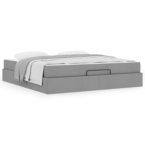vidaXL Σκελετός Κρεβατιού Άλλο Ανοιχτό γκρι 180 x 200 cm ύφασμα