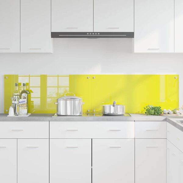 vidaXL Πίσω Πάνελ Κουζίνας 2 pcs Κίτρινο 90 x 40 cm σκληρυμένο γυαλί