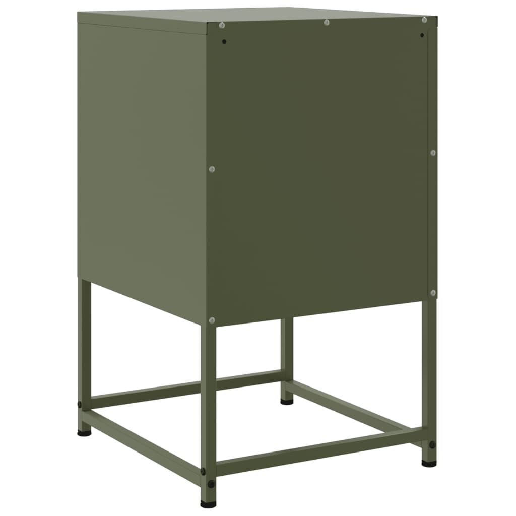 vidaXL Κομοδίνο Πράσινο Λαδί 36x39x60,5 εκ. από Χάλυβα