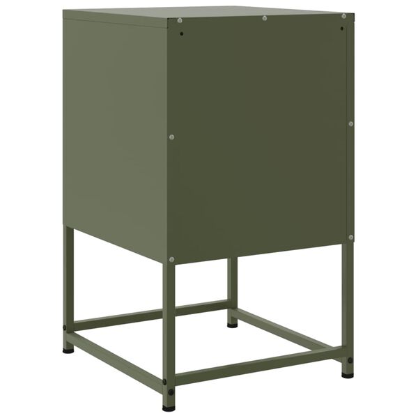 vidaXL Κομοδίνο Πράσινο Λαδί 36x39x60,5 εκ. από Χάλυβα