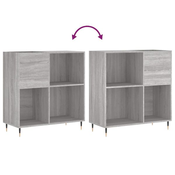 vidaXL Δισκοθήκη Γκρι Sonoma 84,5 x 38 x 89 εκ. από Επεξεργασμένο Ξύλο