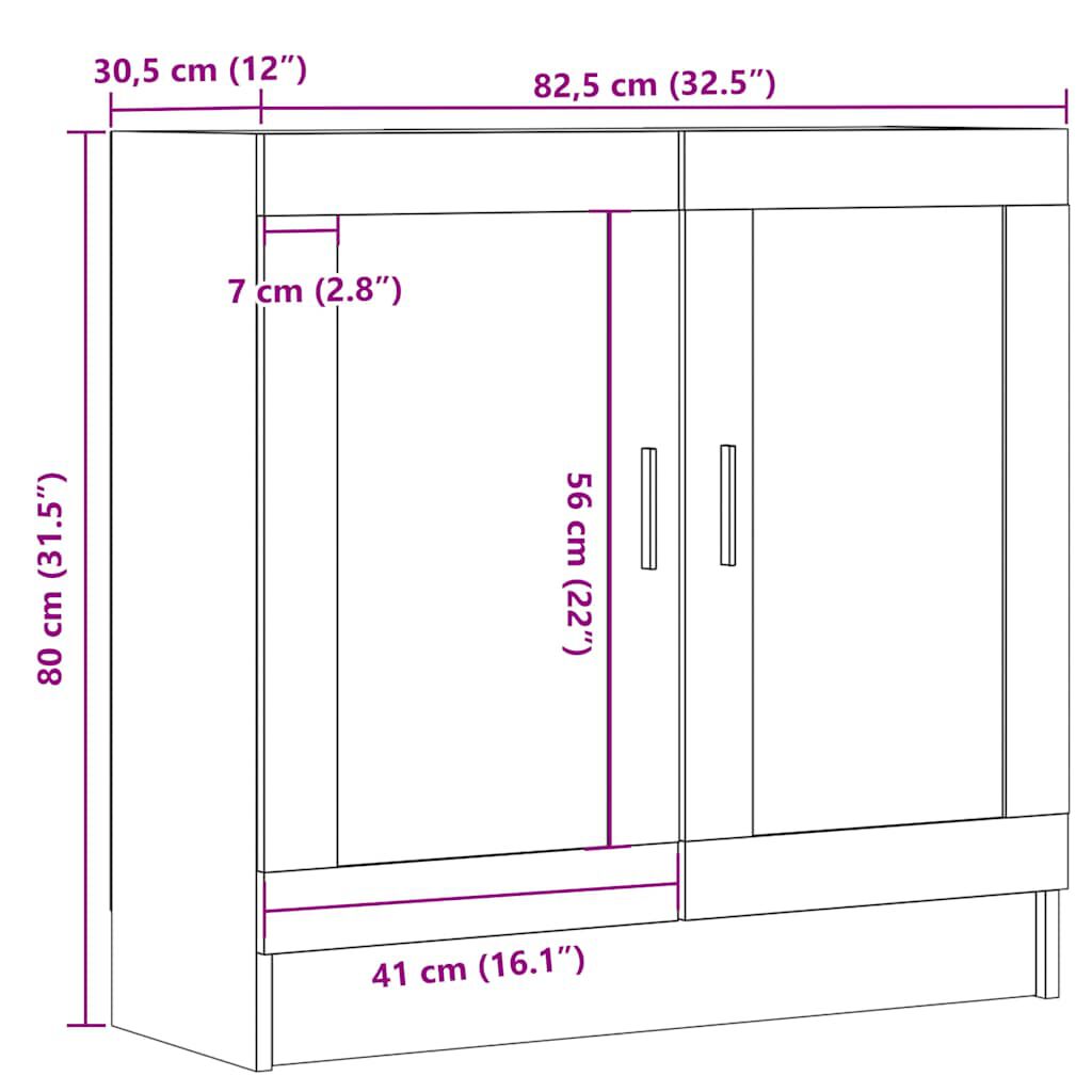 vidaXL Βιβλιοθήκη Παλιό Ξύλο 82,5 x 30,5 x 80 εκ. Μοριοσανίδα