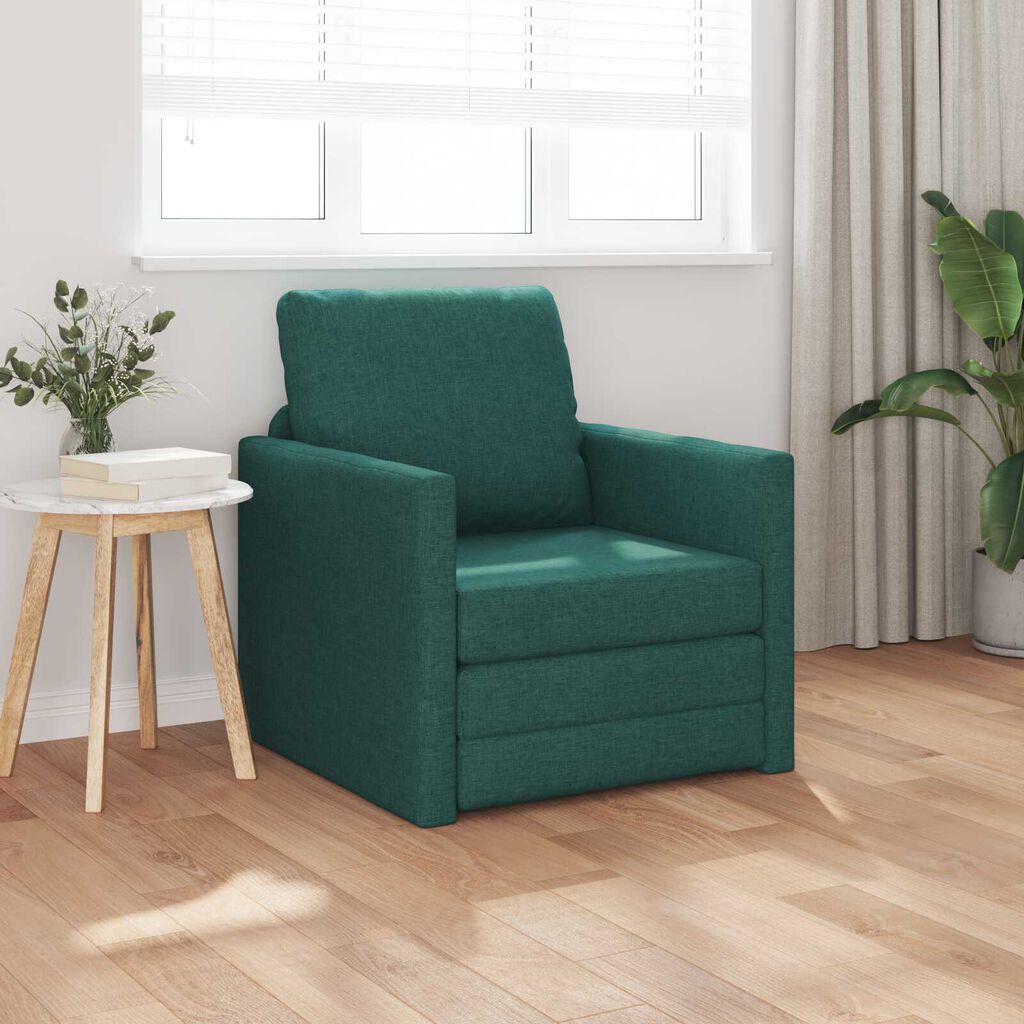 vidaXL Κρεβάτι Καναπές 2 σε 1 Σκούρο Πράσινο 74x77x81 εκ Υφάσματος
