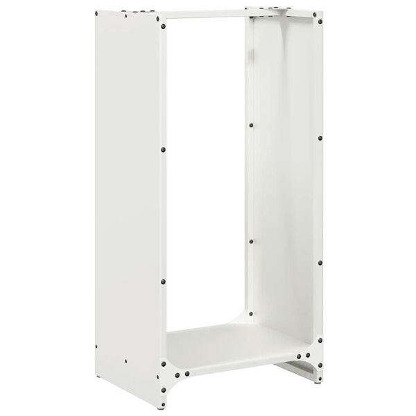 vidaXL Ράφι Καυσόξυλων Λευκό 40x30x80 εκ. Χάλυβας ψυχρής έλασης