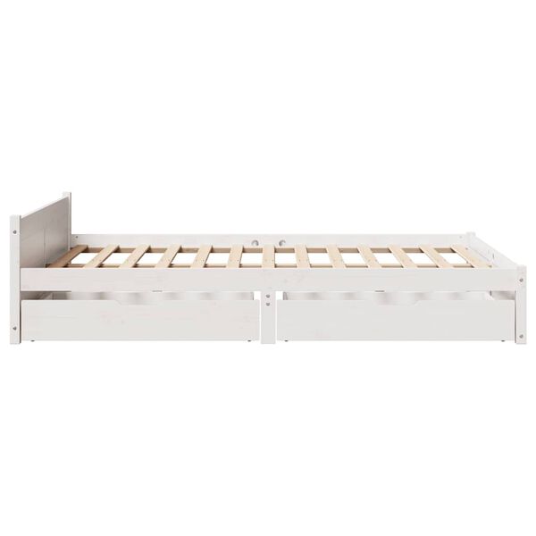 vidaXL Σκελετός Κρεβ. Χωρίς Στρώμα Λευκό 140x200 εκ Μασίφ Πεύκο