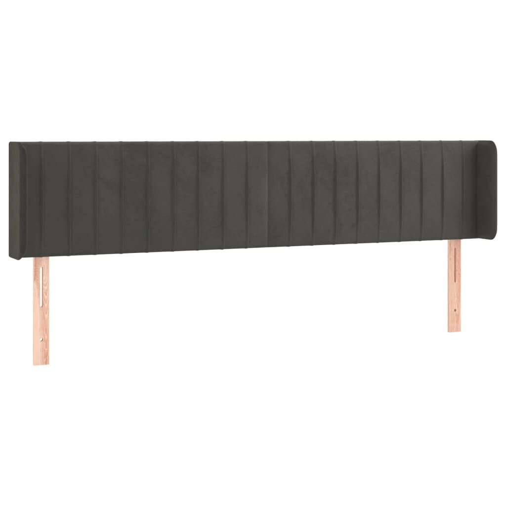 vidaXL Κεφαλάρι με Πτερύγια Σκούρο Γκρι 183x16x78/88 εκ. Βελούδινο