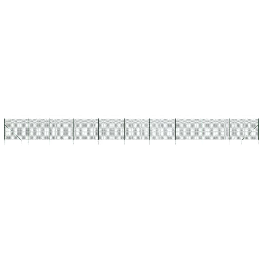vidaXL Συρματόπλεγμα Περίφραξης Πράσινο 1,6 x 25 μ. με Καρφωτές Βάσεις