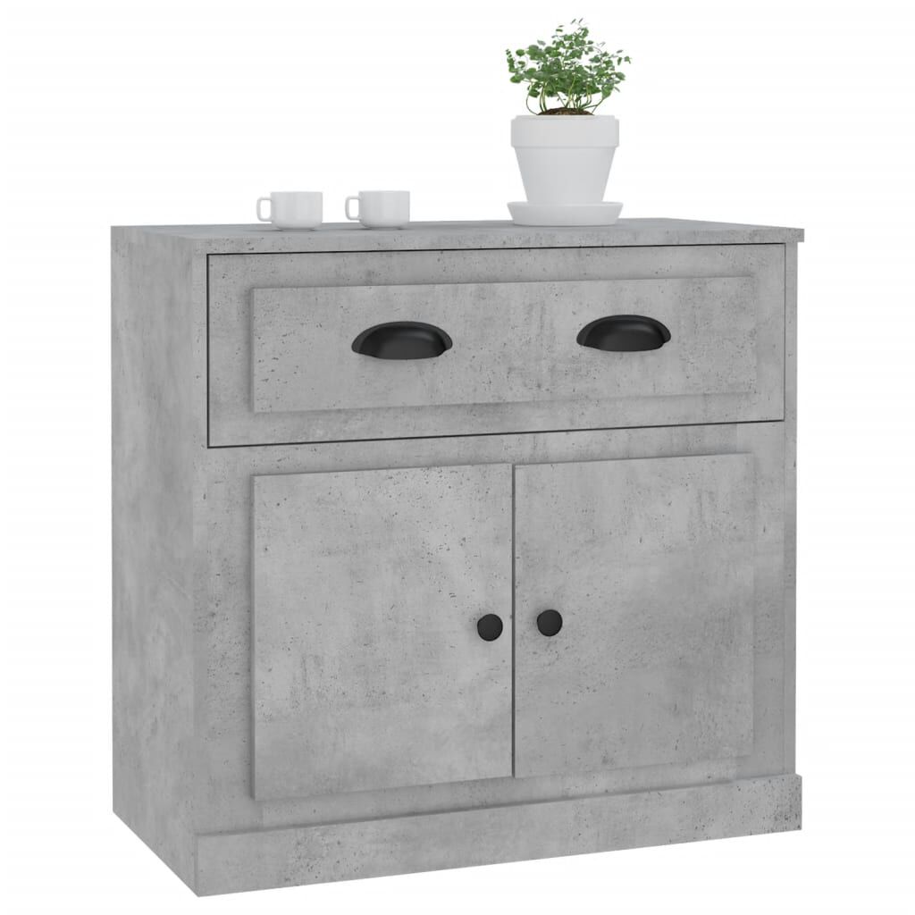 vidaXL Μπουφές Γκρι Σκυροδέματος 70x35,5x67,5 εκ. Επεξεργασμένο Ξύλο