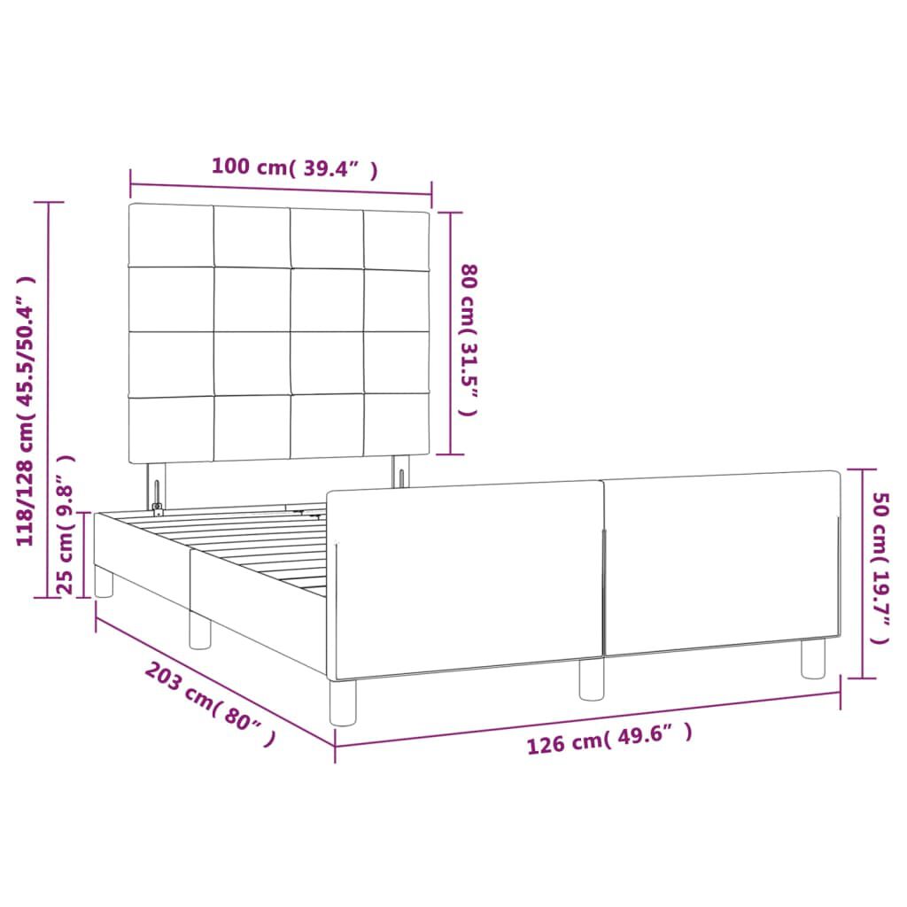 vidaXL Σκελετός Κρεβατιού Χωρίς Στρώμα Μαύρο 120x200 εκ. Υφασμάτινο