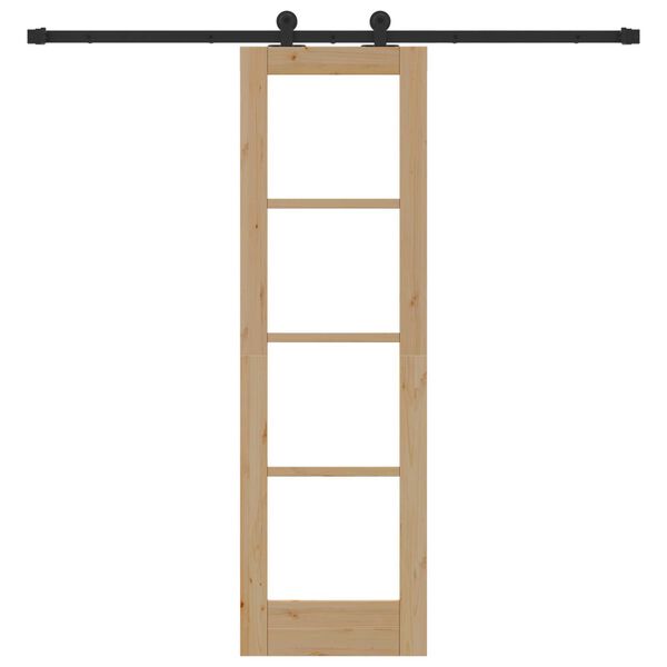 vidaXL Συρόμενη Πόρτα ORKDAL Καφέ 61 x 198.5 εκ. Ξύλο και μέταλλο