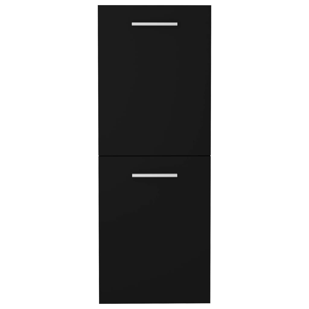 vidaXL Ντουλάπι Μπάνιου Μαύρο 30 x 30 x 80 εκ. από Επεξ. Ξύλο