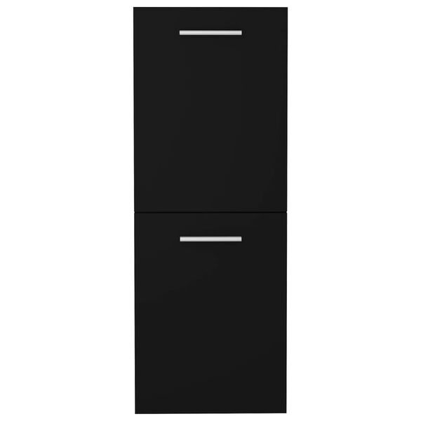 vidaXL Ντουλάπι Μπάνιου Μαύρο 30 x 30 x 80 εκ. από Επεξ. Ξύλο