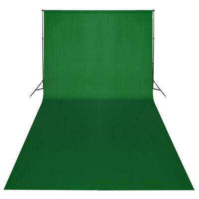 vidaXL Σετ Studio: Σύστημα Φόντου Πράσινο 600 x 300 εκ. & Φωτισμός