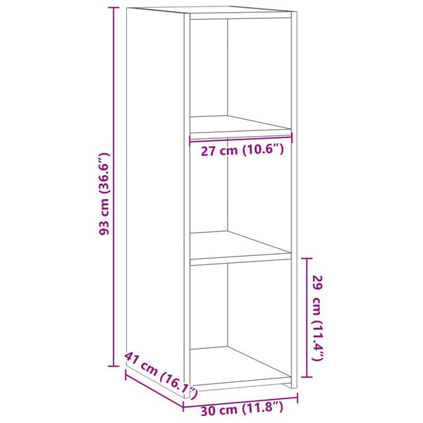 vidaXL Μπουφές Καφέ Δρυς 30x41x93 εκ. από Επεξεργασμένο Ξύλο