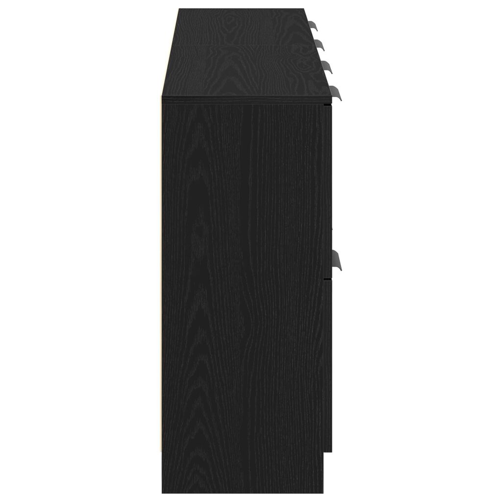 vidaXL Μπουφέδες 2 τμχ Μαύρο Δρυς 60x30x70 εκ Επεξεργασμένο Ξύλο