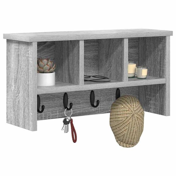 vidaXL Τοίχου Κρεμάστρα Γκρι sonoma 50 x 16 x 26 εκ Επεξεργασμένο ξύλο