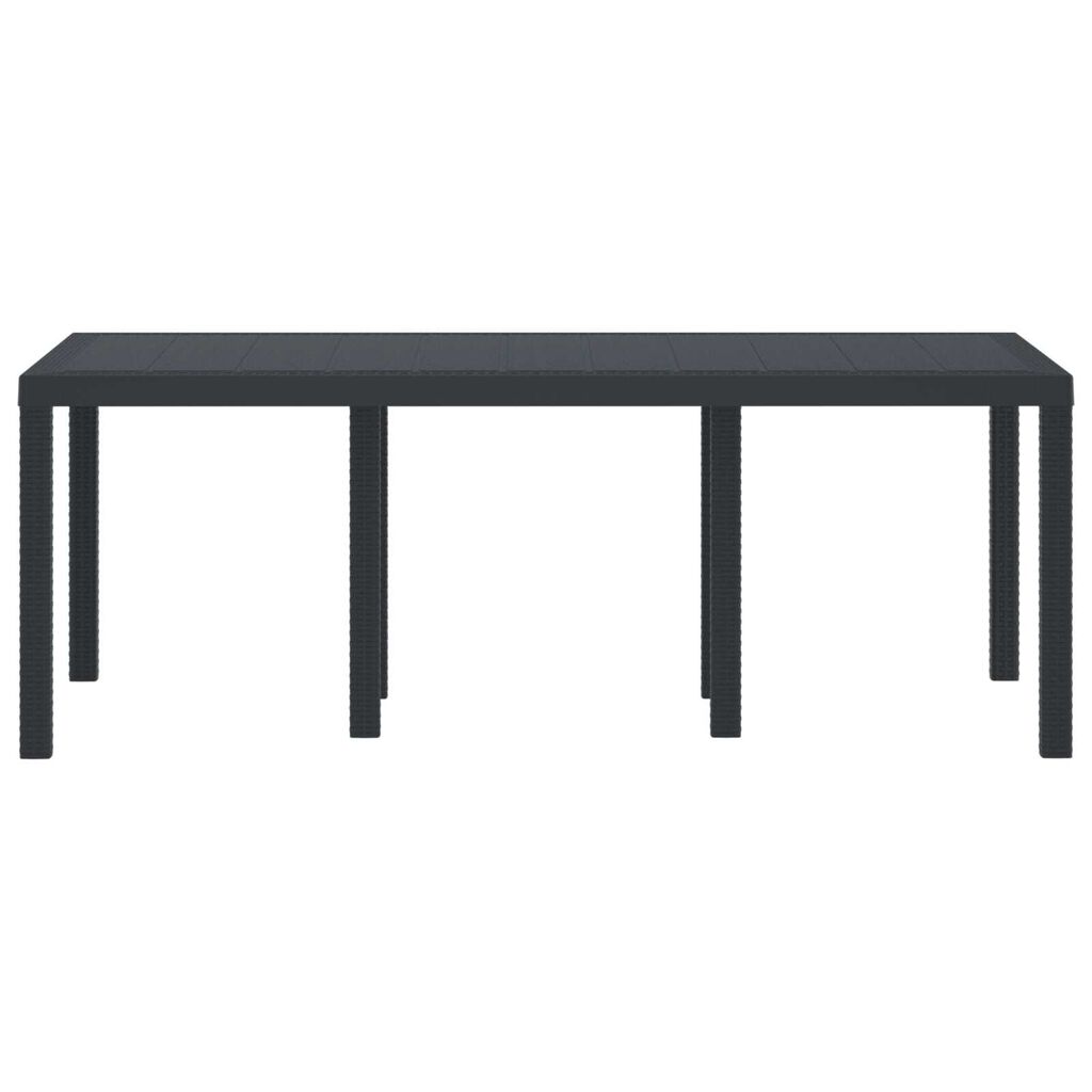 vidaXL Τραπέζι Κήπου Ανθρακί 200x100x73 εκ. Πολυ Ράτταν