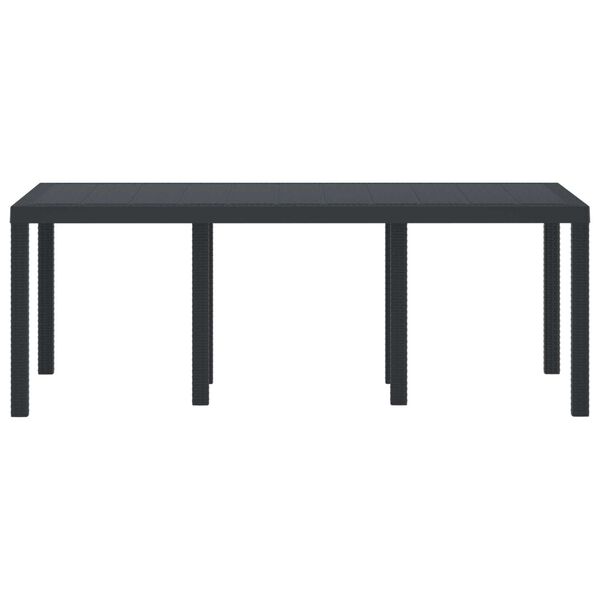 vidaXL Τραπέζι Κήπου Ανθρακί 200x100x73 εκ. Πολυ Ράτταν