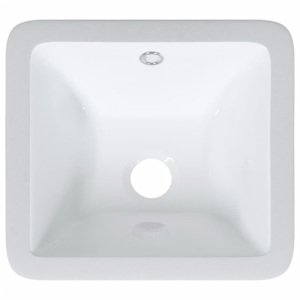 vidaXL Νιπτήρας Μπάνιου Ορθογώνιος Λευκός 30,5x27x14 εκ. Κεραμικός