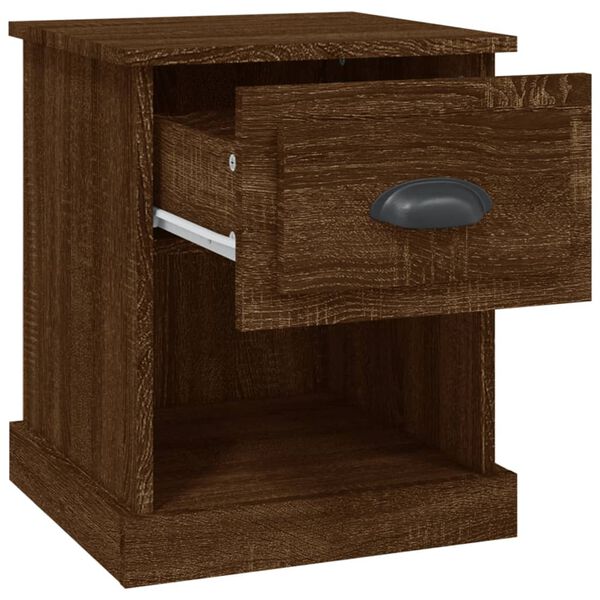 vidaXL Κομοδίνα 2 τεμ. Καφέ Δρυς 39x39x47,5 εκ. από Επεξεργασμένο Ξύλο