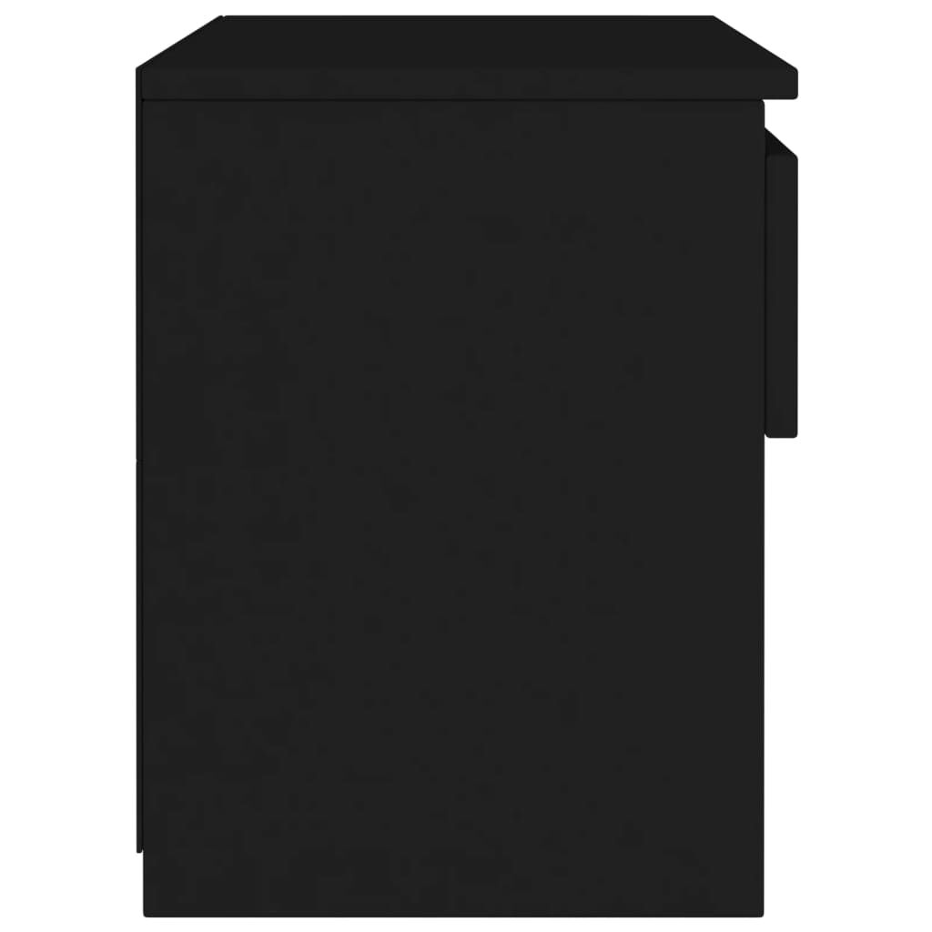 vidaXL Κομοδίνο Μαύρο 40 x 30 x 39 εκ. από Επεξ. Ξύλο