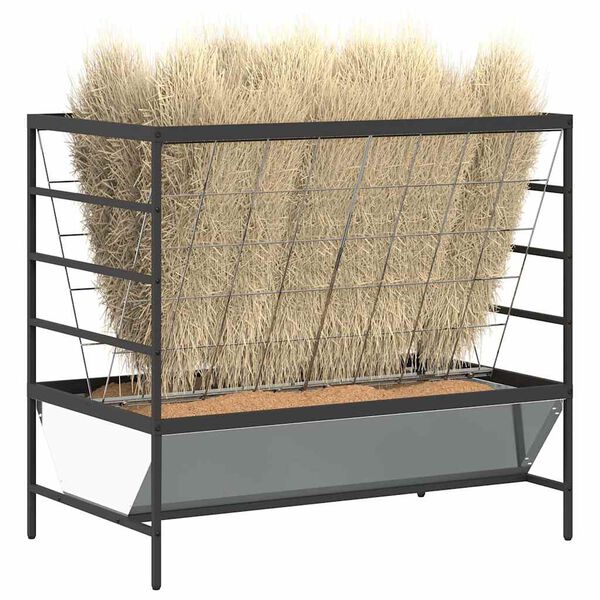 vidaXL Ταΐστρα για ζώα Ασημί 100 x 60 x 90 εκ. Επικαλυμμένος Χάλυβας