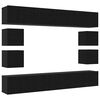 vidaXL Σετ επίπλου τηλεόρασης 8 pcs Μαύρη δρυς 100 x 30 x 30 cm