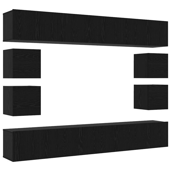 vidaXL Σετ επίπλου τηλεόρασης 8 pcs Μαύρη δρυς 100 x 30 x 30 cm