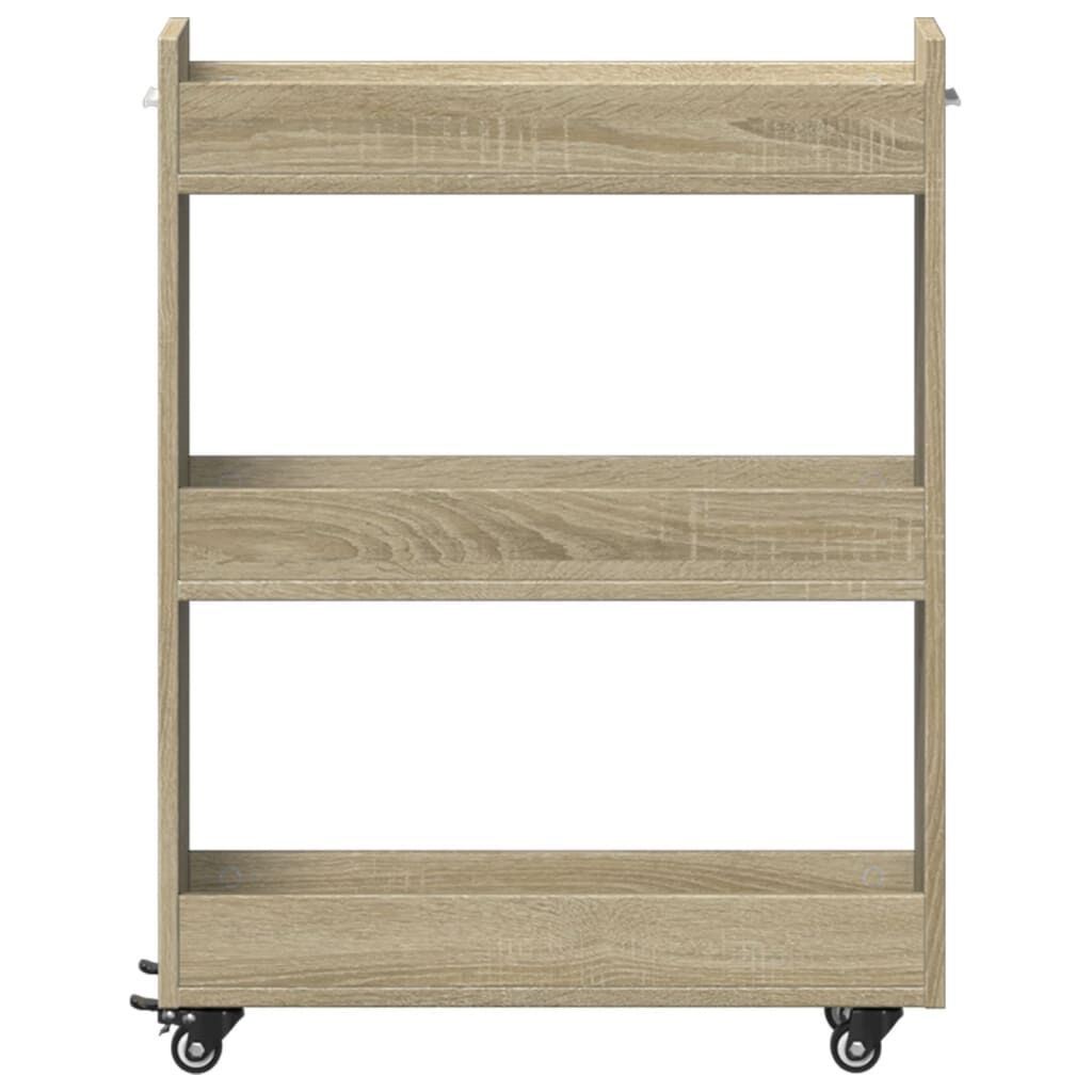 vidaXL Έπιπλο με Ρόδες Sonoma Δρυς 60x22x79 εκ. από Επεξεργασμένο Ξύλο