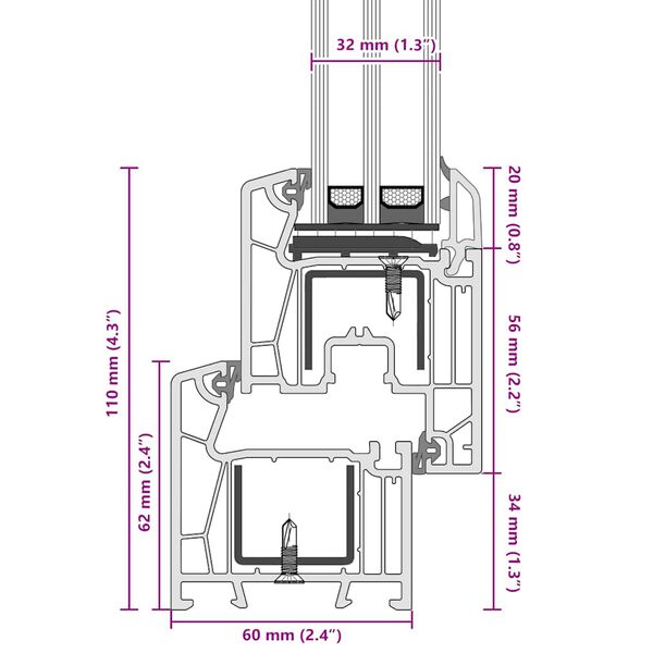 vidaXL Παράθυρο Υπογείου "RISOR" 50x75 εκ. Ανακλινόμενο & Περιστρεφόμενο DIN Αριστερά Λευκό