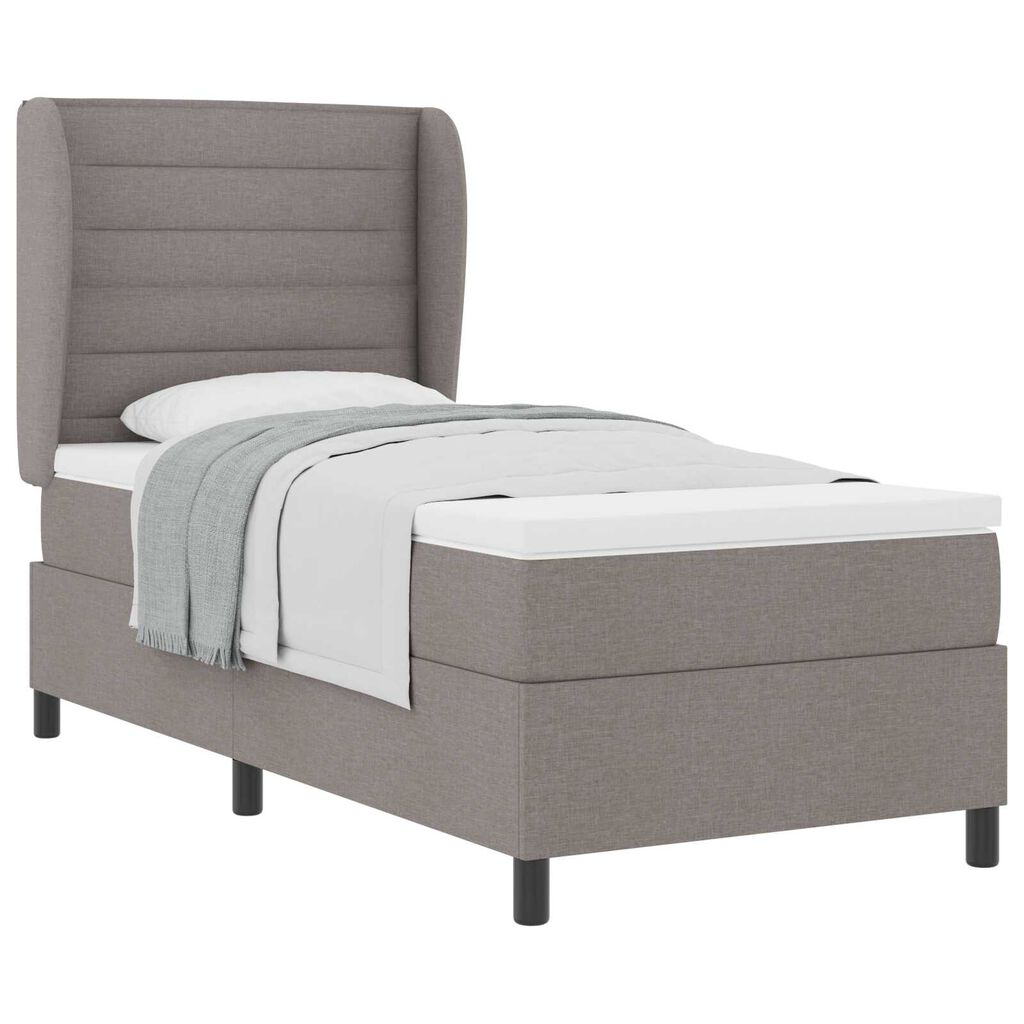 vidaXL Κρεβάτι Box Spring με Στρώμα σε Ταμπά, 90x190 εκ., Ύφασμα
