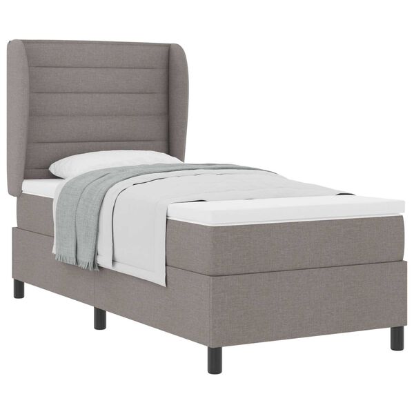 vidaXL Κρεβάτι Box Spring με Στρώμα σε Ταμπά, 90x190 εκ., Ύφασμα