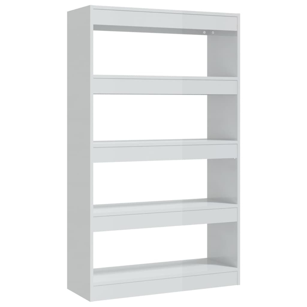 vidaXL Βιβλιοθήκη/Διαχωρ. Χώρου Γυαλ. Λευκό 80x30x135 εκ. Επεξ. Ξύλο