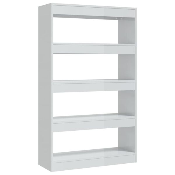 vidaXL Βιβλιοθήκη/Διαχωρ. Χώρου Γυαλ. Λευκό 80x30x135 εκ. Επεξ. Ξύλο