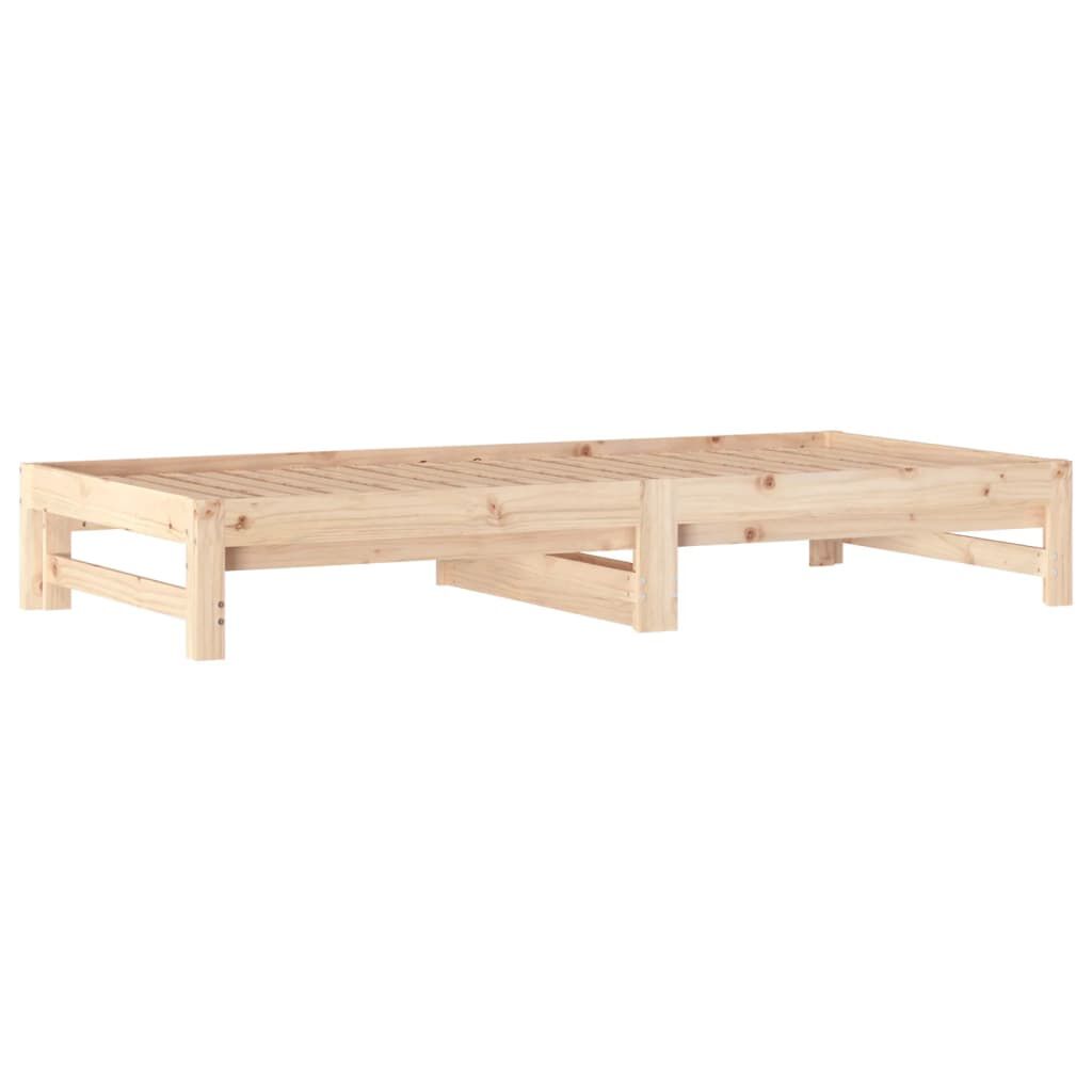vidaXL Καναπές Κρεβάτι Συρόμενος 2x(90x190) εκ. Μασίφ Ξύλο Πεύκου