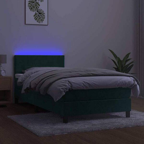 vidaXL &Kappa;&rho;&epsilon;&beta;ά&tau;&iota; Boxspring &mu;&epsilon; &Sigma;&tau;&rho;ώ&mu;&alpha; & LED &Sigma;&kappa;. &Pi;&rho;ά&sigma;&iota;&nu;&omicron; 80x200 &epsilon;&kappa; &Beta;&epsilon;&lambda;&omicron;ύ&delta;&omicron;