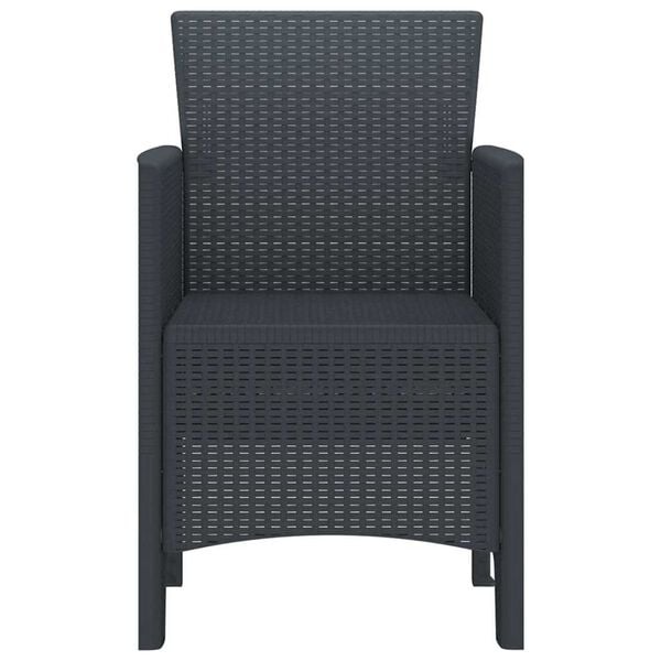 vidaXL Καρέκλα Κήπου 2 pcs Ανθρακί 53 x 49 x 85 εκ. PP