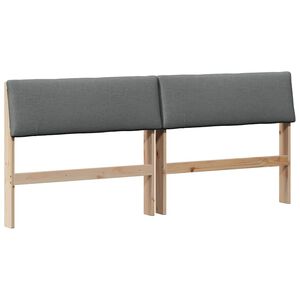 vidaXL Ταπετσαρισμένο κεφαλάρι Σκούρο Γκρι 180 cm Στερεά ξυλεία πεύκου