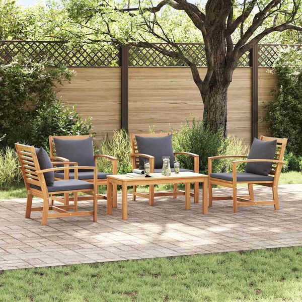 Σετ Καναπέ Κήπου 5 pcs Φυσικό Μασίφ ξύλο teak